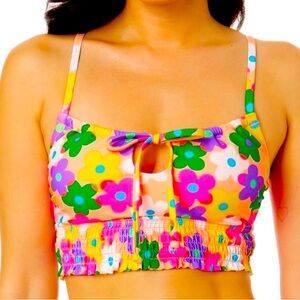 Salt + Cove Colorful Floral swim Top bikini sizes small medium juniors